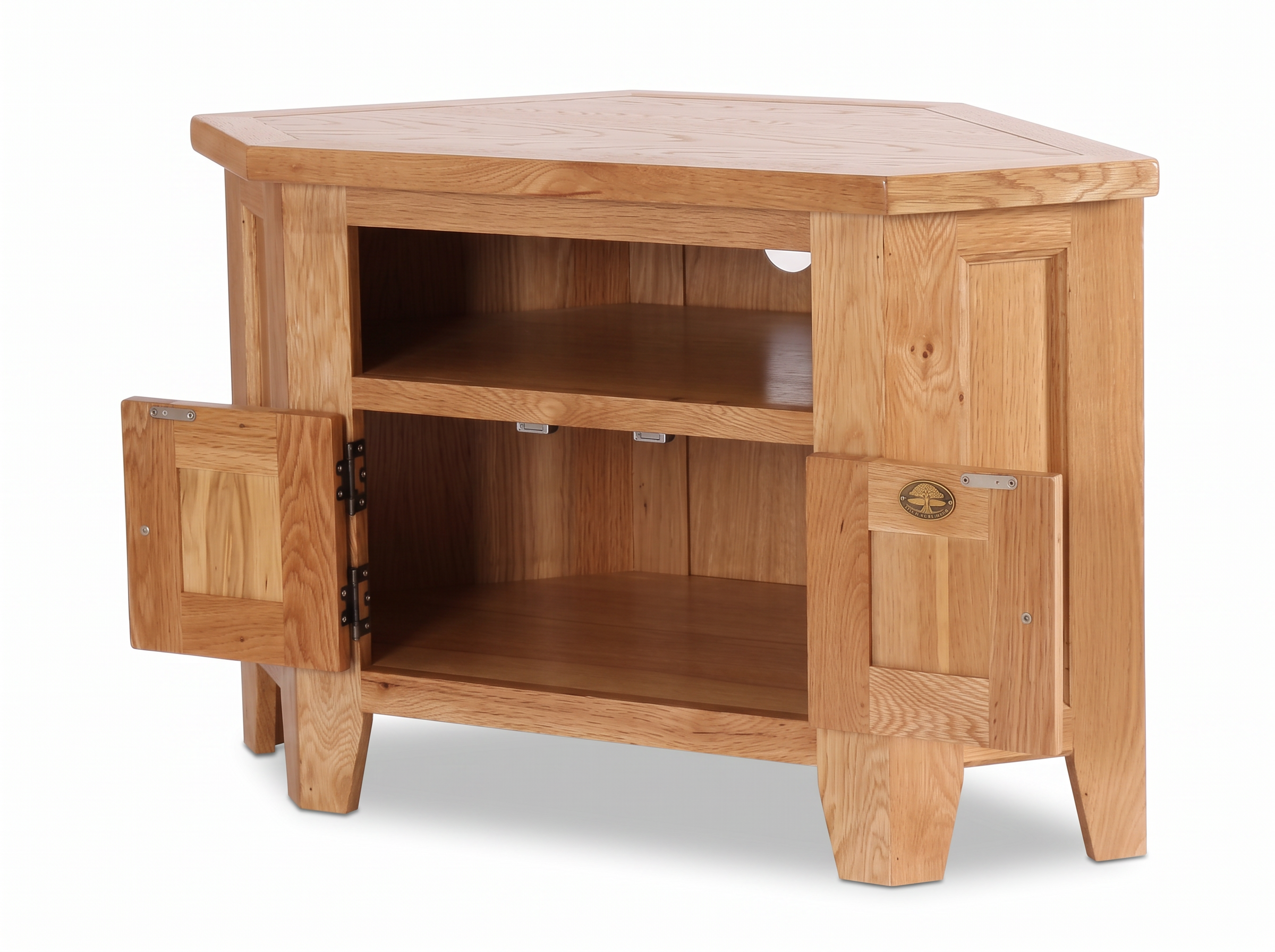 Vancouver Oak 90 Degree Corner TV Unit