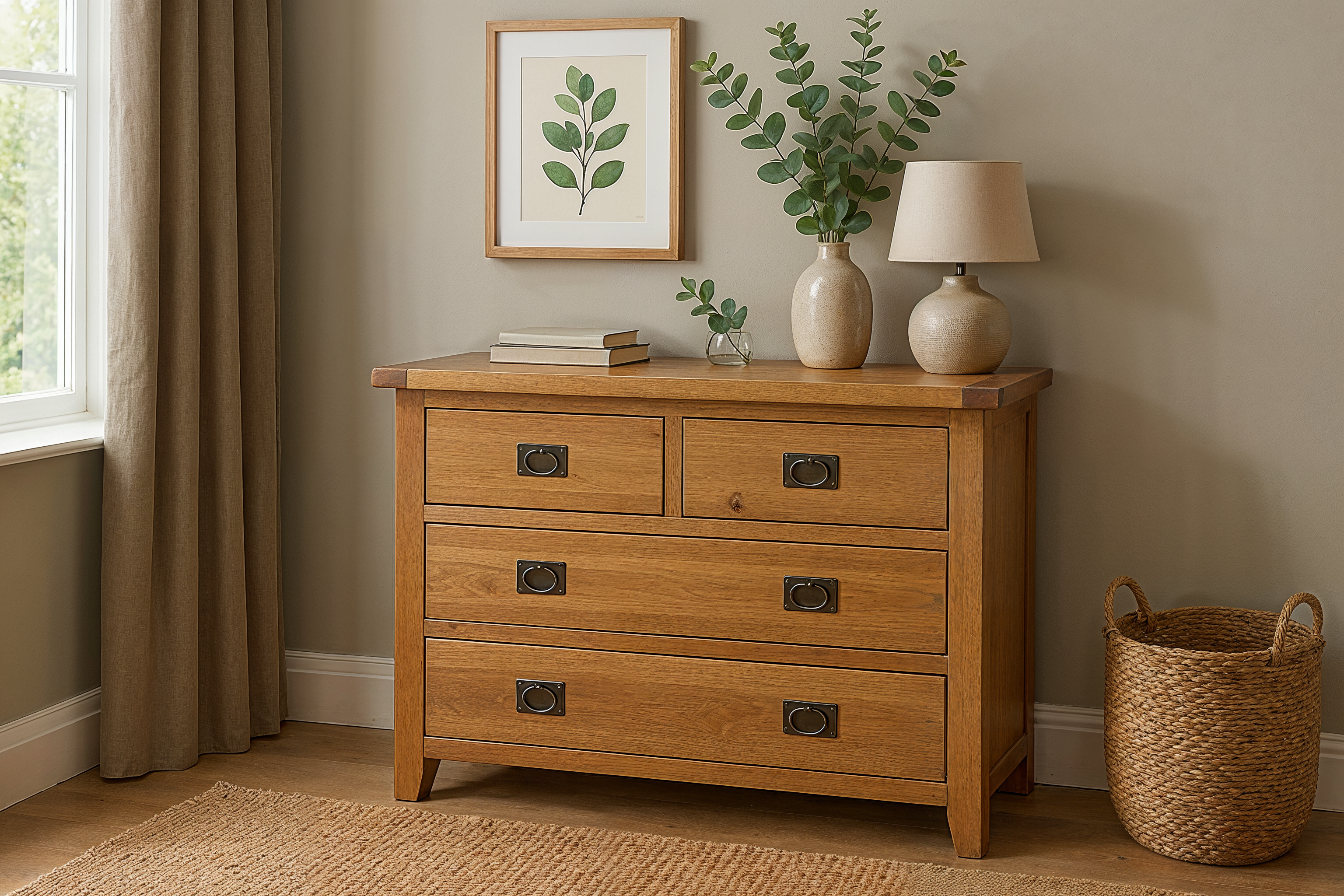 Vancouver Oak 4-Drawer Dresser Chest