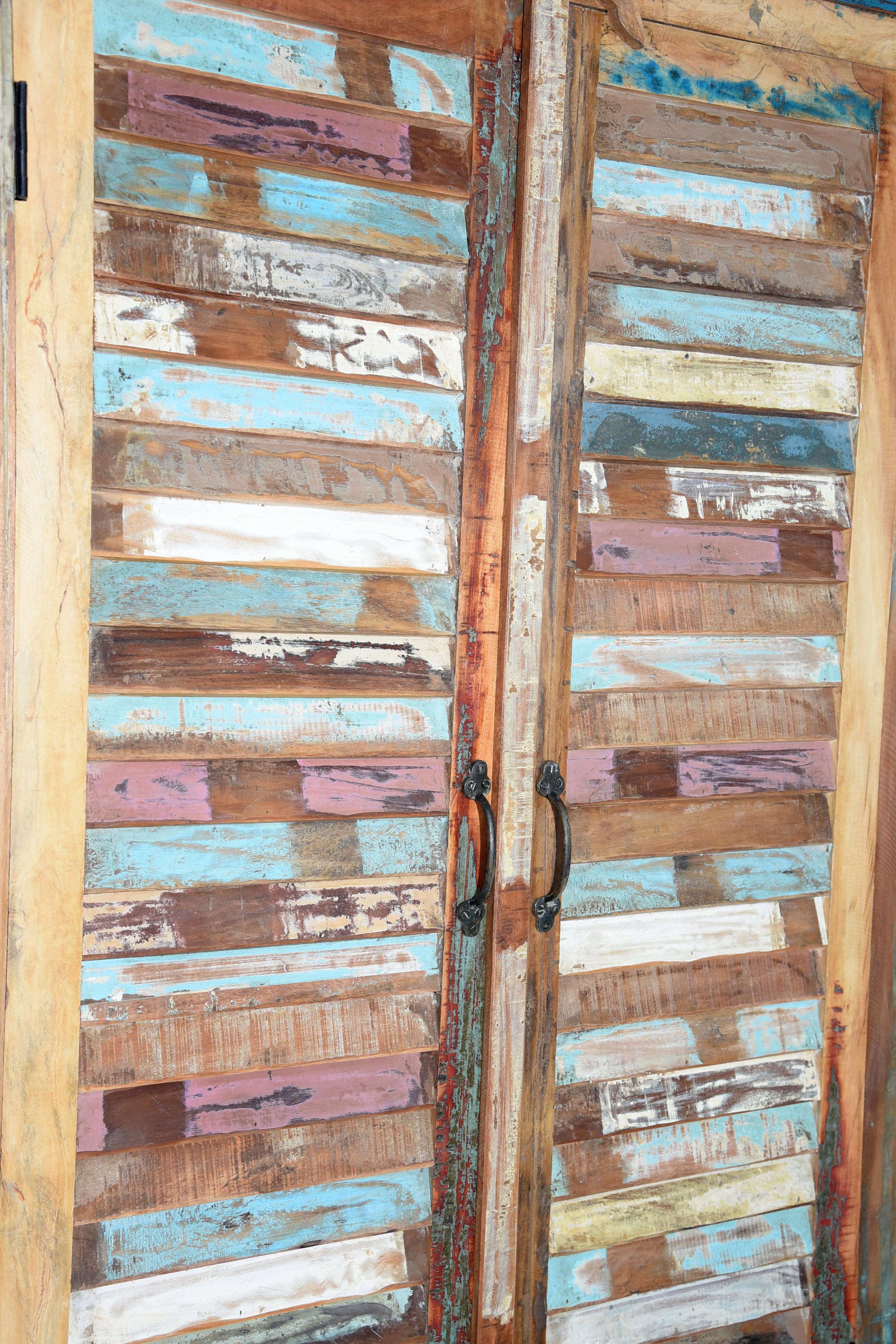 Marine Reclaimed Tall Cabinet with Louvred Doors