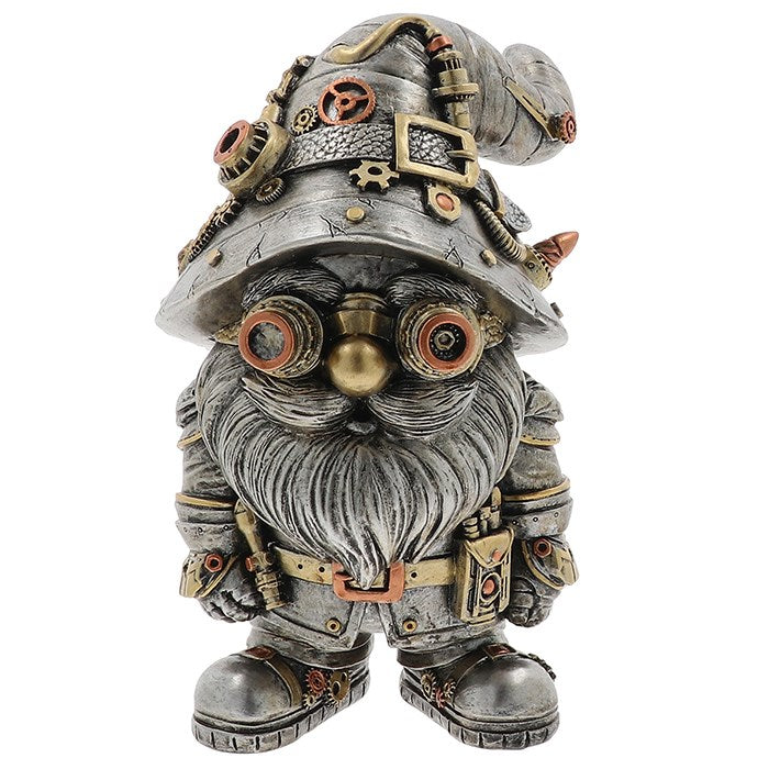 Steampunk-themed gnome figurine with intricate details on a white background - Man Cave Decor and Gifts from A Quirky Corner Banbury