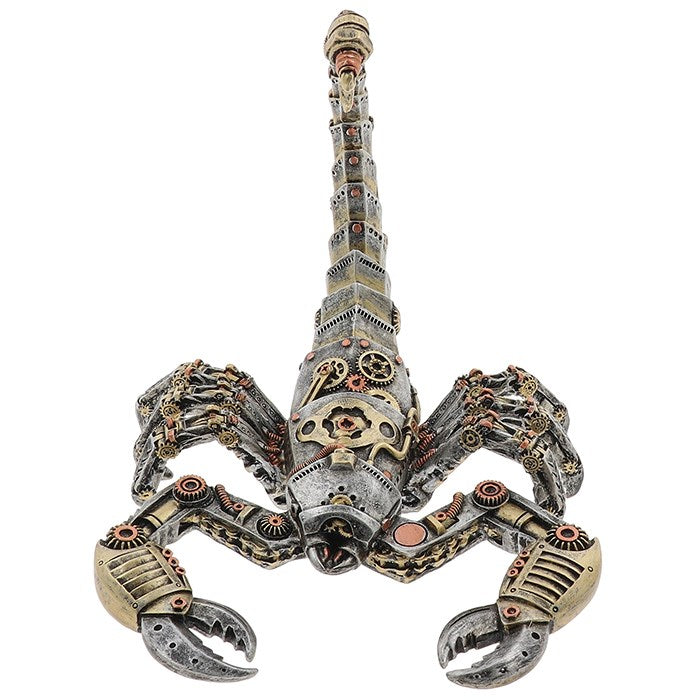 Steampunk-style scorpion sculpture on a white background - quirky gifts and man cave decor from A Quirky Corner Banbury