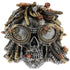Steampunk-style Rasta skull with mechanical dreadlocks on a white background - Man Cave Decor from A Quirky Corner Banbury