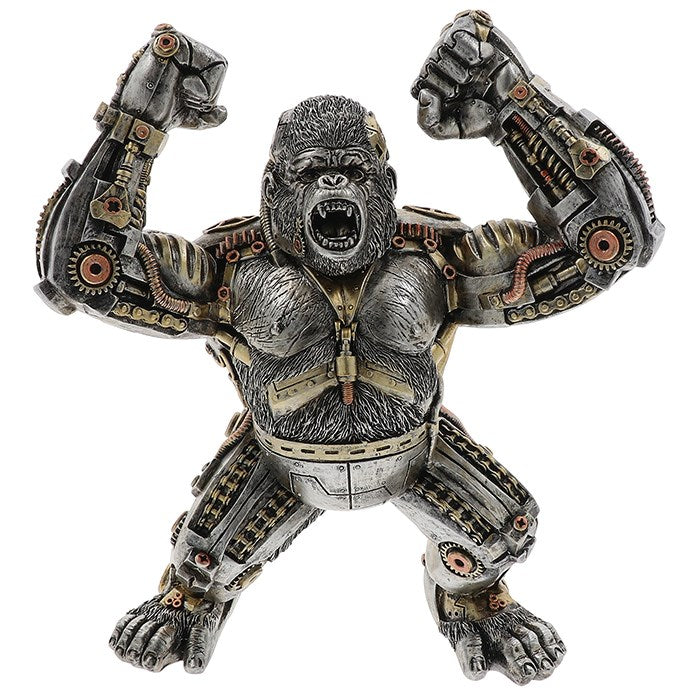 Steampunk gorilla figure with a white background - Man Cave Decor from A Quirky Corner Banbury