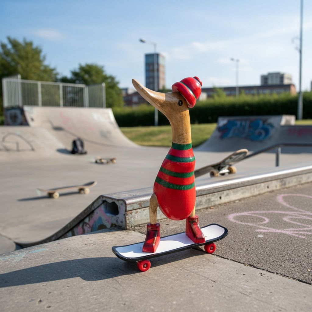 Skater Duck Figurine 25cm