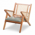Blue Kilim Rattan Occasional Chair