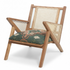 Green Kilim Rattan Occasional Chair