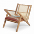 Red Kilim Rattan Occasional Chair